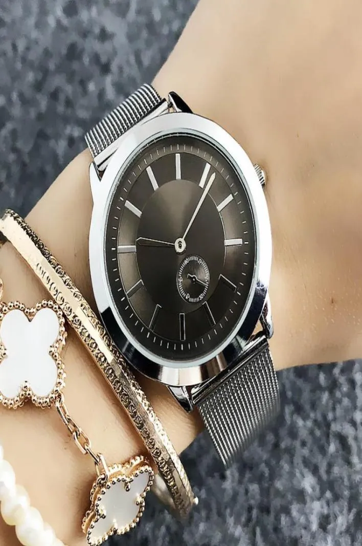 Fashion Brand Women Men Unisex Lovers039 Style Steel Metal Band Quartz Wrist Watch AR181694747