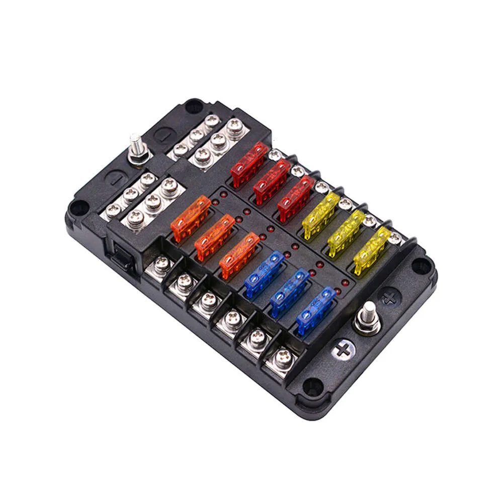 New New Holder 12V 32V Plastic Fuse Box With LED Indicator Light 6 To ...