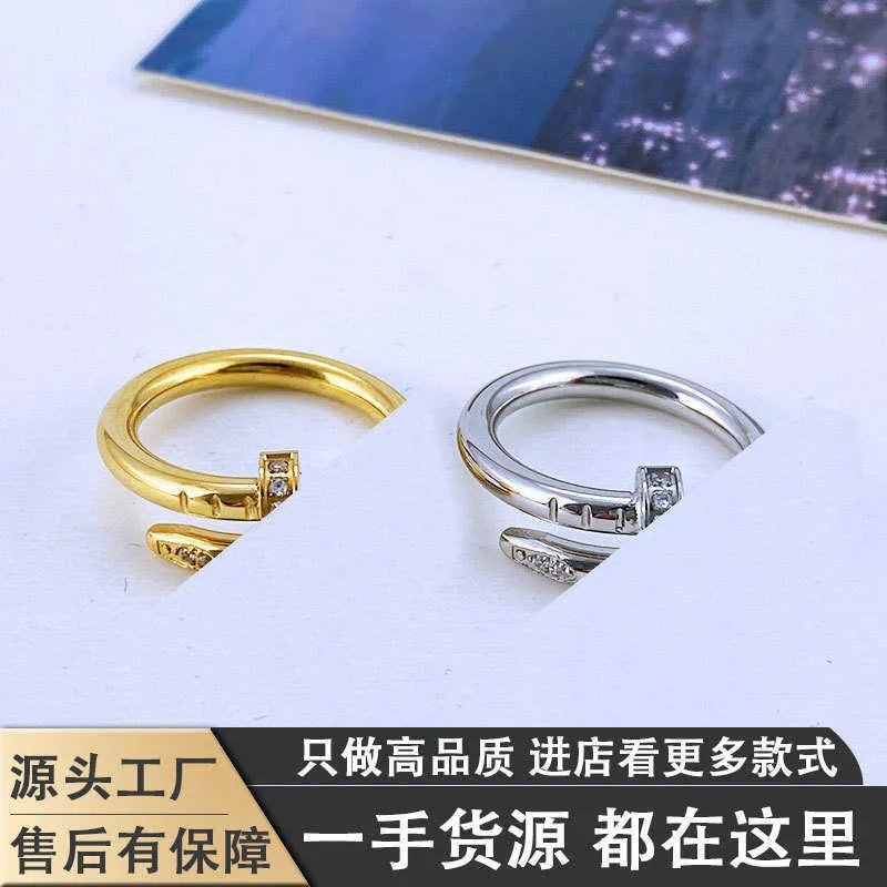 The Magic Ring of Love Couple Anneau d'ongle personnalisé Rose Rose Gold Diamond Diamond à la mode et simples anneaux de paire avec des anneaux originaux de Cartiraa