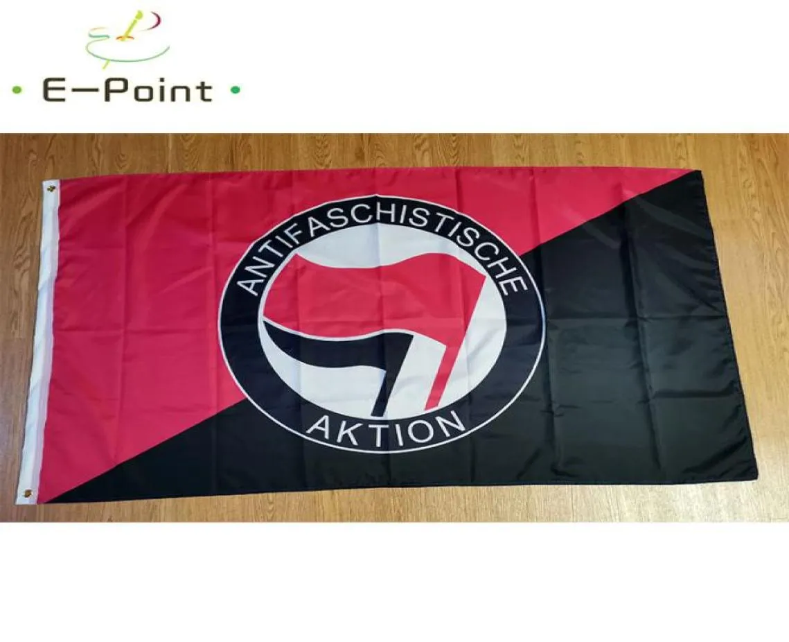 Drapeau anti-fasciste Action rouge noir 35ft 90cm150cm Polyester drapeau décoration volant festive drapeau du jardin festif cadeaux2005829