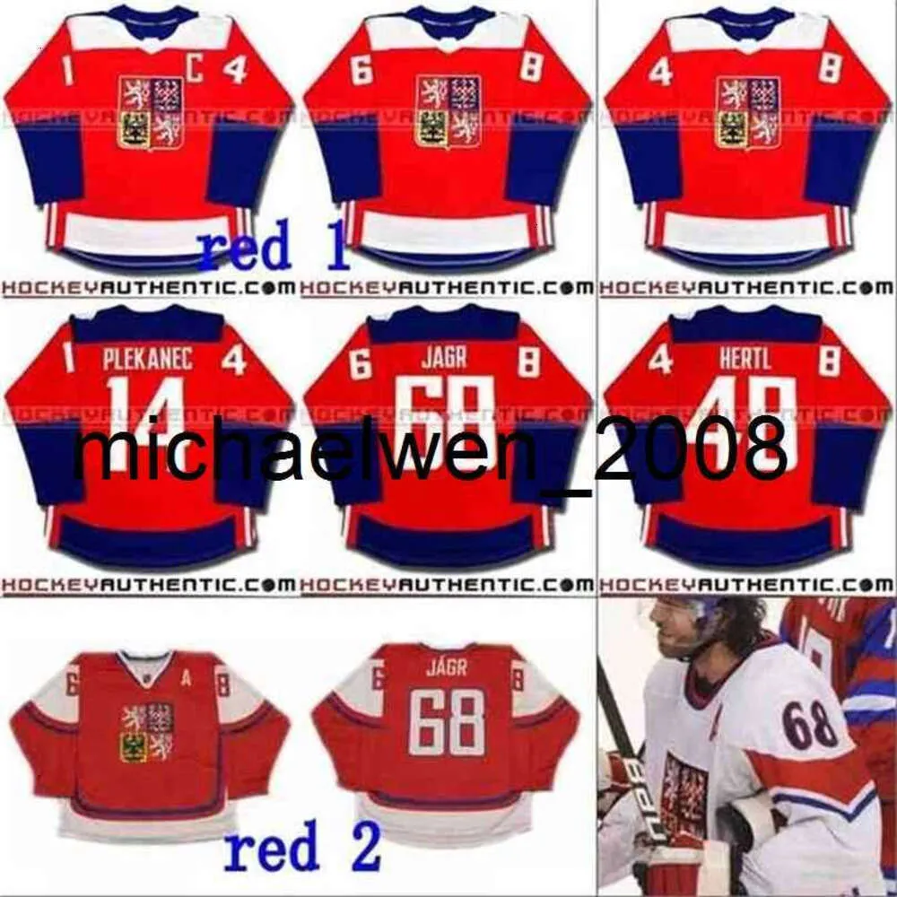 Kob Weng #68 Jaromir Jagr Tschechische Republik WCH Team Weltmeisterschaft des Hockey -Trikots 14 Tomas Plekanec 48 Tomas Hertl Custom Hockey Trikots