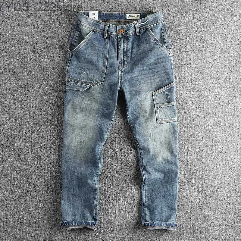 Frauen Jeans modische Herren neuer Retro Old Cat Beard Goods Jeans für Männer mit geraden Beinen alle passenden jungen Hosen YQ240423 geeignet