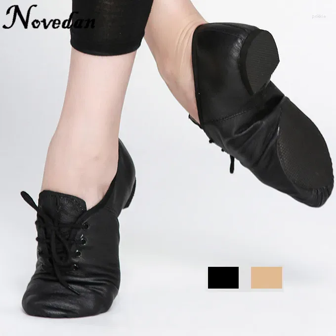 Dance Shoes Woman's Leather Jazz Lace Up Boots Practice Yoga Soft and Light Hip Hop Sneakers
