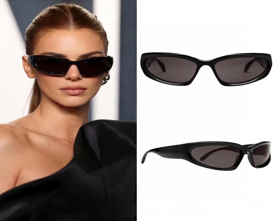 Swift Oval Sunglasses Men Designer Super Fire Nylon Rame 0157S同じ未来のテクノロジー感覚女性サングラスレーザーロゴ