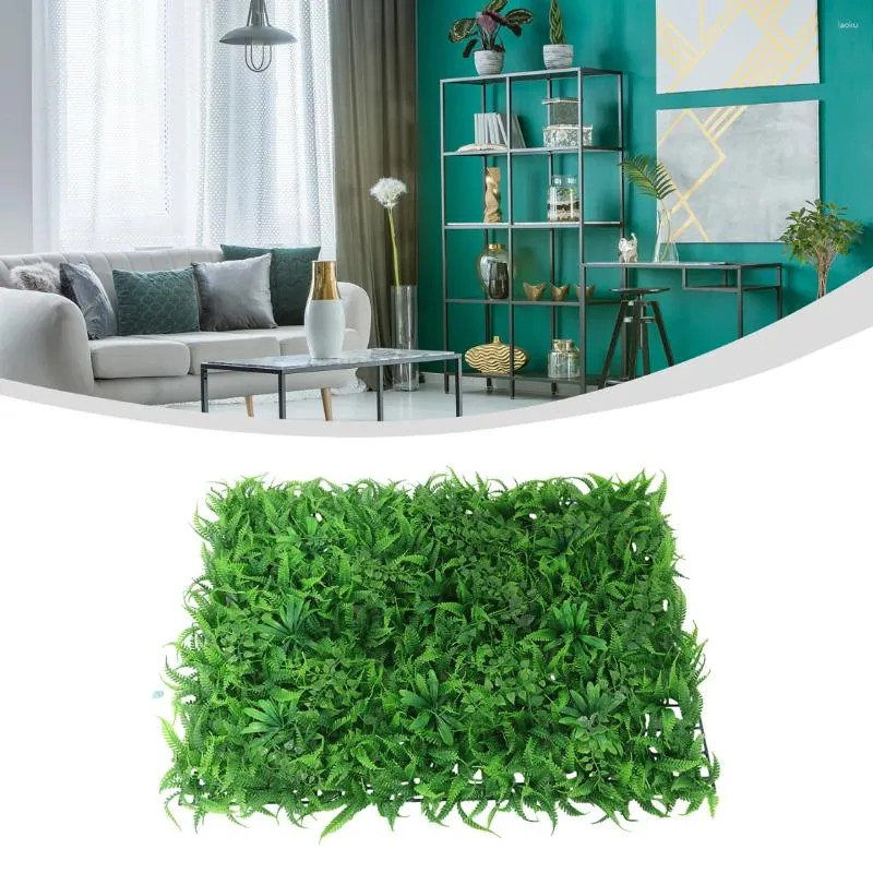 Flores decorativas 40 60 cm Césped de plástico artificial Plantas de hierba verde Mat de casas El Ourdoor Garden Greetery Greeny Decoración de la cerca de la pared de la pared