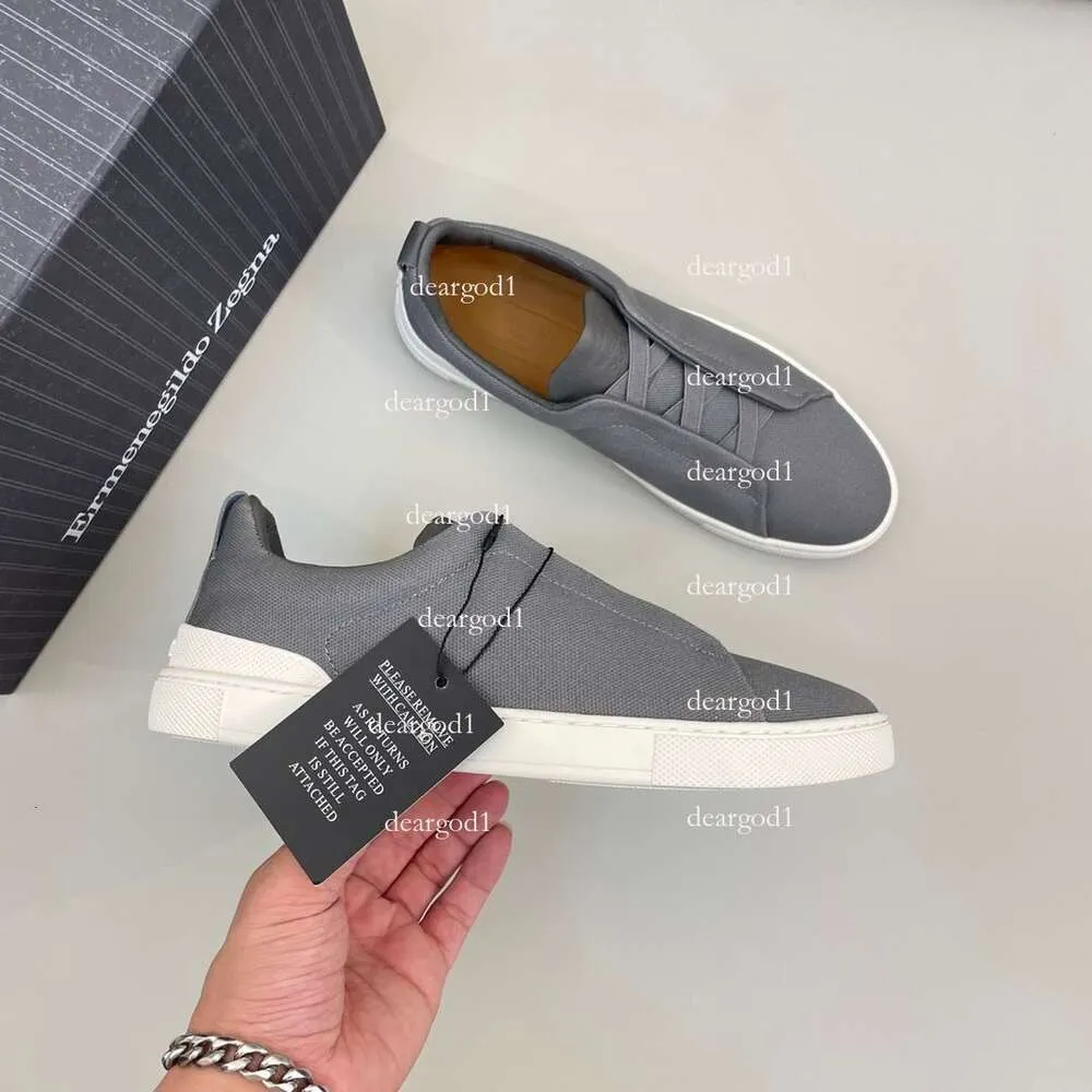 ZEGNA Diseñador Zapatos casuales Triple Stitch Strip Sneaker Sneaker Fiesta de bodas Social Cuchería de cuero LOGNO ZEGNAS KK 89