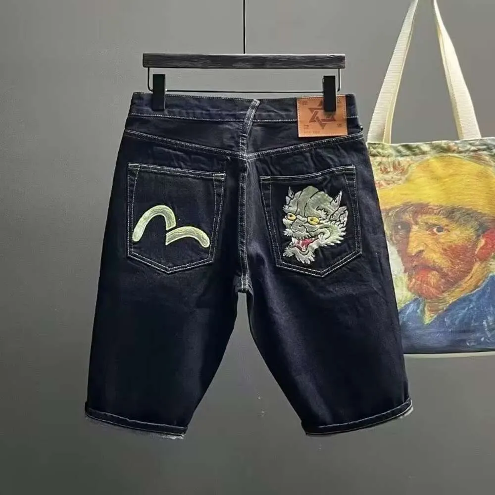 2023 Malizzatura in denim fushen Shorts m, estate ricamato casual da uomini dritti in fita sciolta, taglia 5 738028