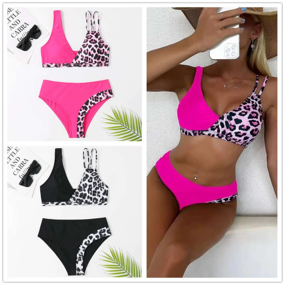 New Femme Sexy Leopard Print Cross Cross Bikini Maix de bain