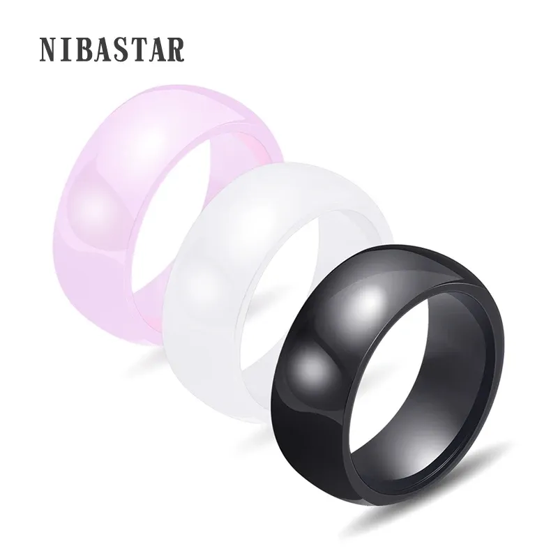 Bands Hot Sale 3 colour 8mm Polished Ceramic Rings For Men Women Engagement Wedding Rings Jewelry Accessories Online Shopping