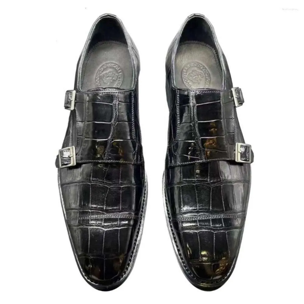 Chaussures habillées Chue Arrivée Men Male Crocodile en cuir Crocodile Moine pour le mariage Business Fashion VN9M