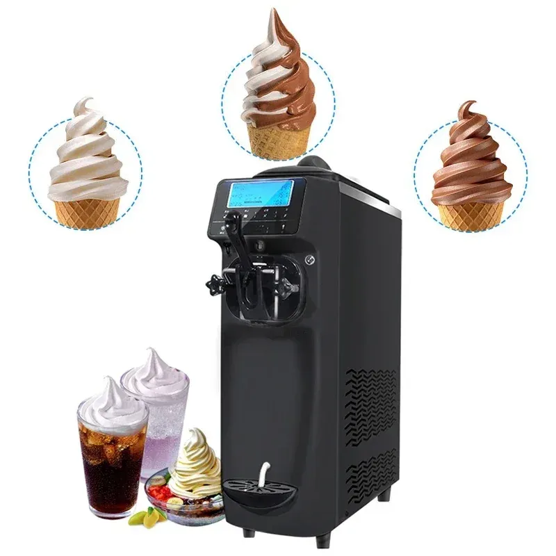 Makers Soft Ice Cream Machine commerciale Machine de fabrication de glace Snack Snack Shop Cafe Desktop Ice Cream Maker