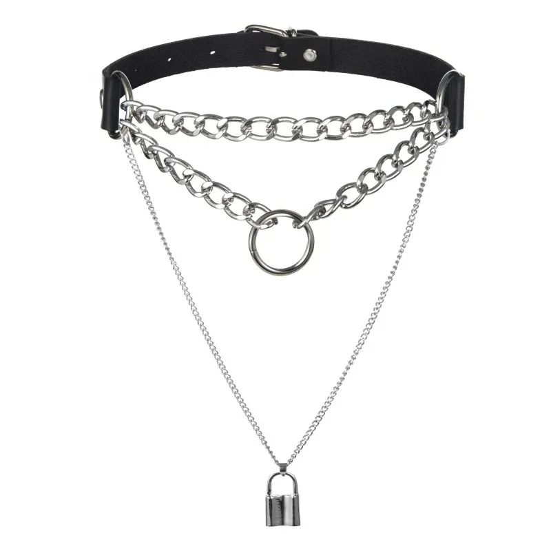 Colliers Egirl Choker Collar Lock Gothic Gothic Punk Goth Jewelry Harajuku Style Black Chocker Emo GRUNG