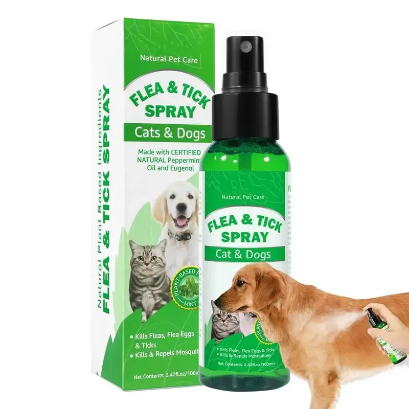 Removentes 100 ml Cuidados naturais e spray de carrapato para cães e gatos Spray de pulga para cães e gatos externos de interior