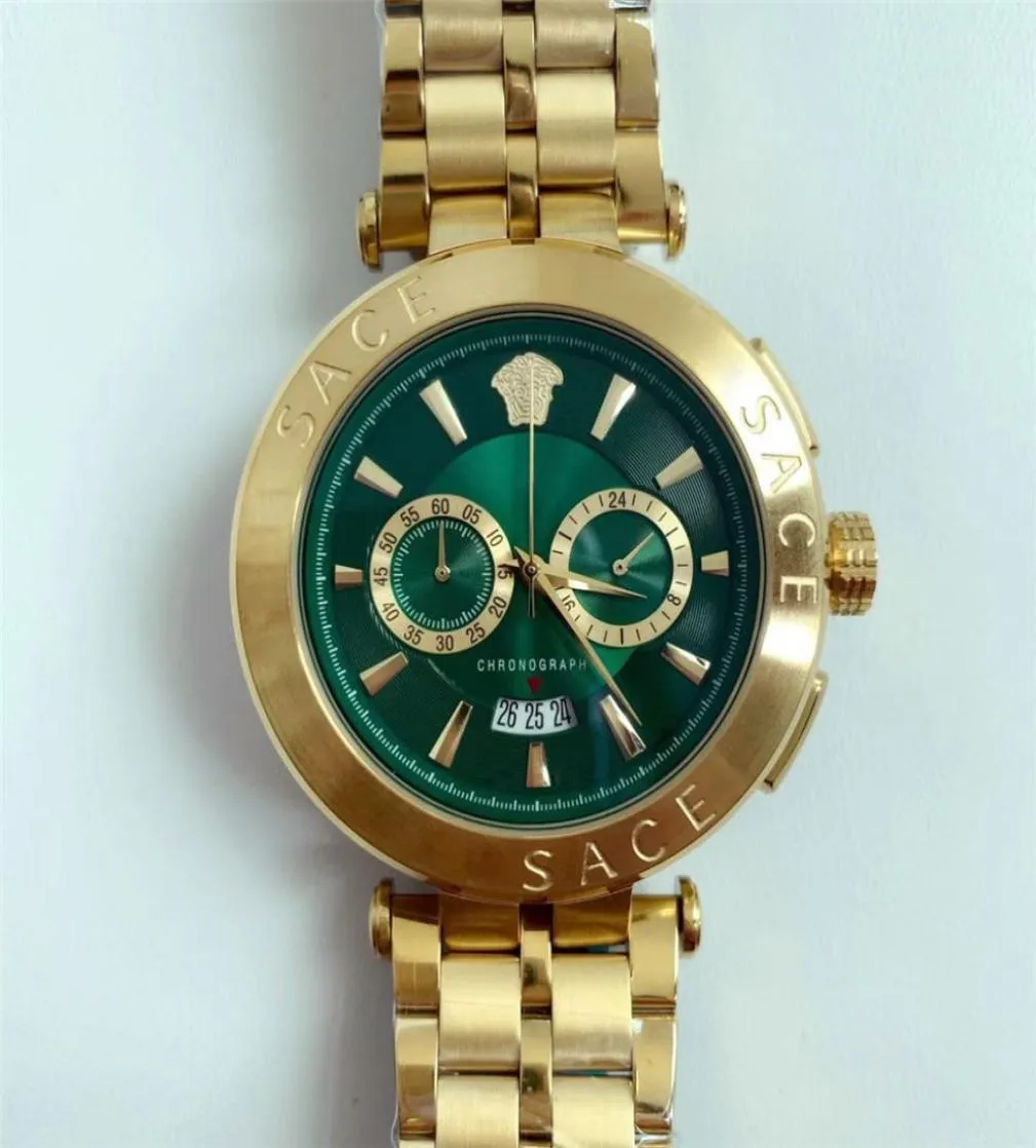 Luksusowe chronograph zegarek dla mężczyzn odpornych na wodę kalendarz men039s kwarcowe zegarki stali nierdzewnej 9754673