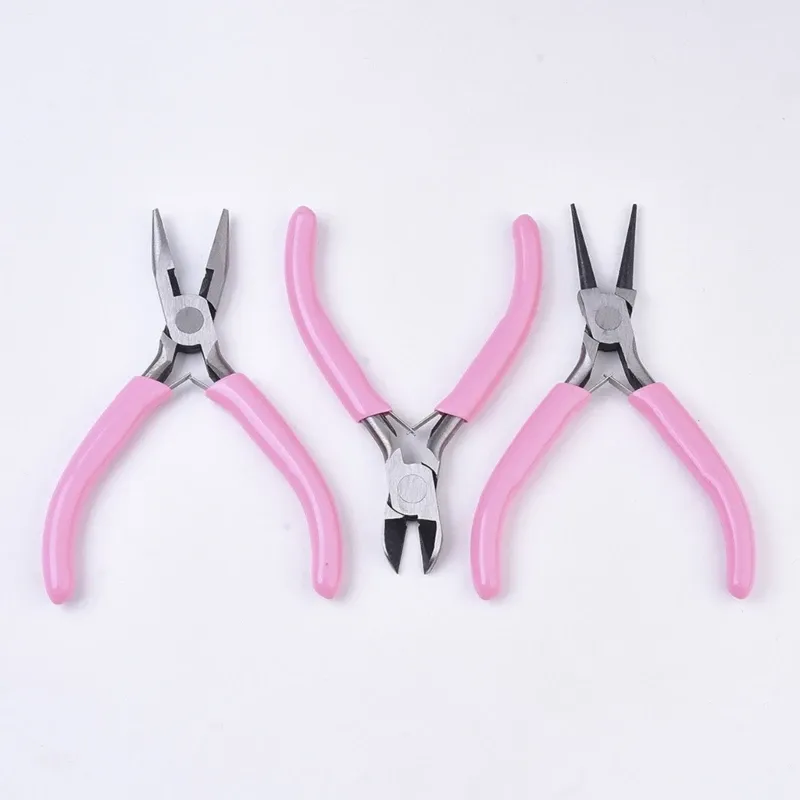 &equipments 3Pcs Jewelry Pliers Set Includes Jewelry Pliers Round Nose Pliers Side Mouth Pliers DIY Handmade Jewelry Making Tool