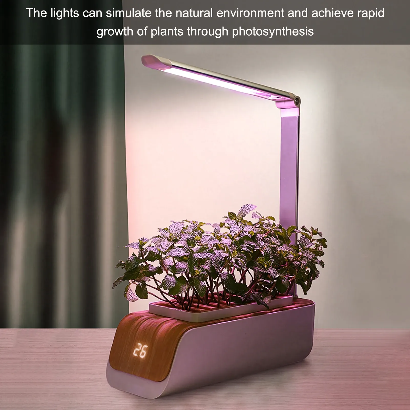 Kontroll Hydroponics Growing System Family Farm Nursery Tray Pot Indoor Herb LED Grow Lights Automatisk timer Smart Garden Planter