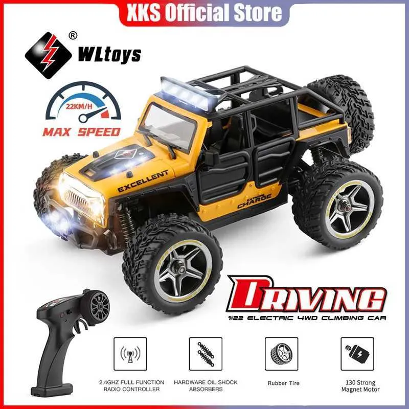 電気/RCカーWLTOYS 322221 22201 2.4G MINI RC CAR 2WDオフロード車両モデル光リモートコントロール機械トラックの子供用子供トイT240422