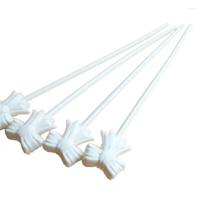 Party Decoration 10 Pcs Automatic Balloon Towbar White Bow-Knot Self-Explosive Ball Tow Bar With Snap Clip