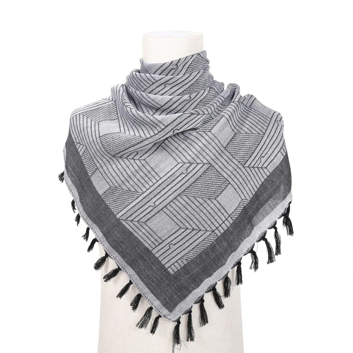 Vêtements 110cm * 110cm arabe turban keffiyeh foulard musulman hijab militaire Shemagh désert tactique kffiyeh écharpe enveloppe pour hommes et femmes