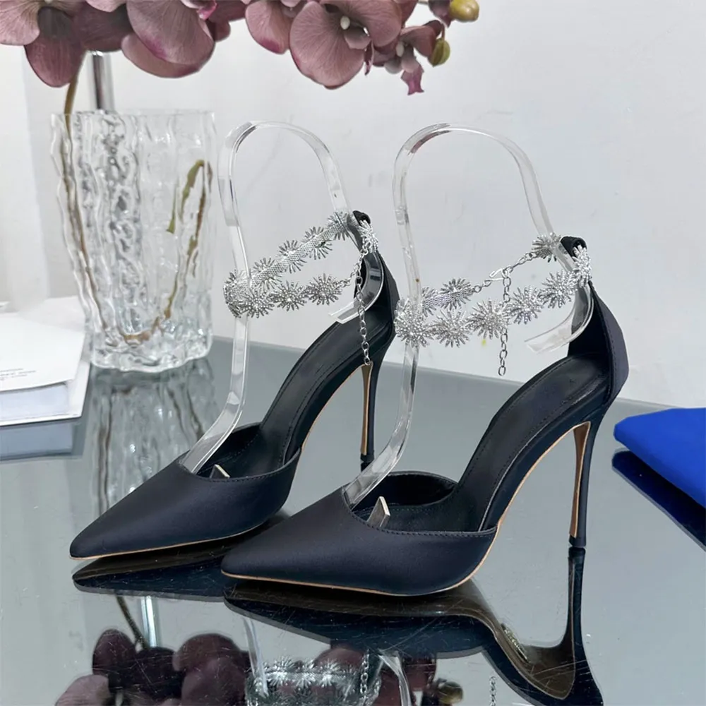 Élégant High Heel Fashion Ladies Party Robe peu profonde Marque Femelle Bling Diamond Toe Toe Party Wedding Luxury Comfort Chaussures