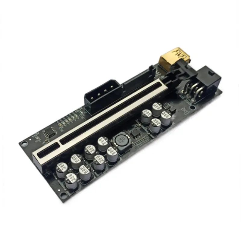 Nieuwe PCI Express 1x tot 16x Versterken 009S PCI-E Riser Card SATA 6PIN Power 0.6m 1M USB3.0-kabel voor grafische kaart voor PCI Express Riser Card