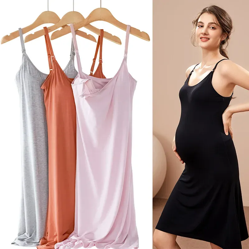 Klänningar fdfklak ny graviditet mamma ammar nattklänning elegant moderskapsköterska klänning som sommaren ärmel