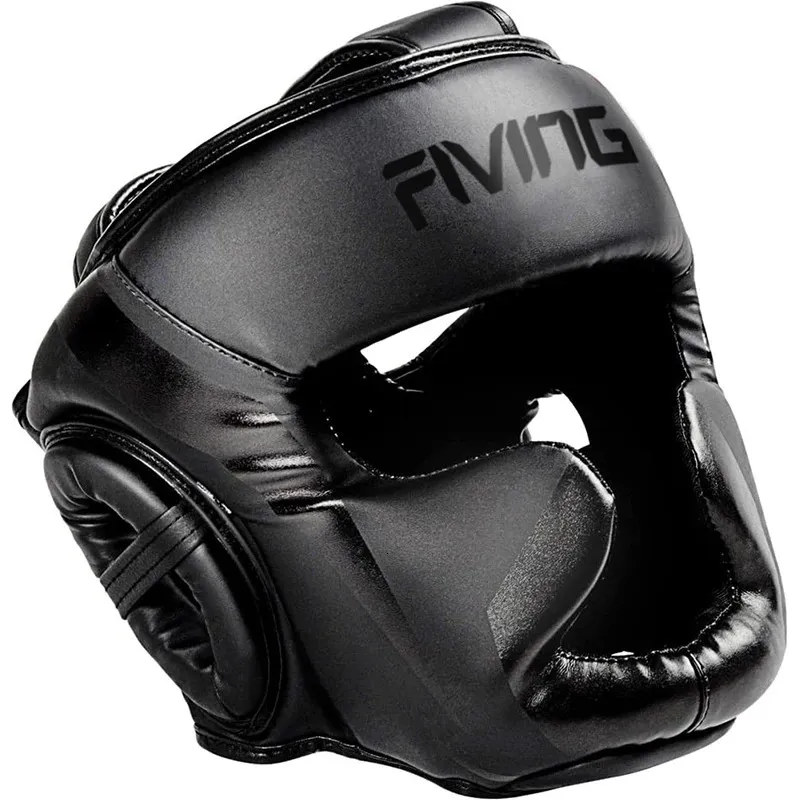 Faworyczny pełnoprawny kask bokserski Muay Thai PU Skórzany trening Sparing Boxing Heaks Gym Sprzęt Taekwondo Head Guard 240416