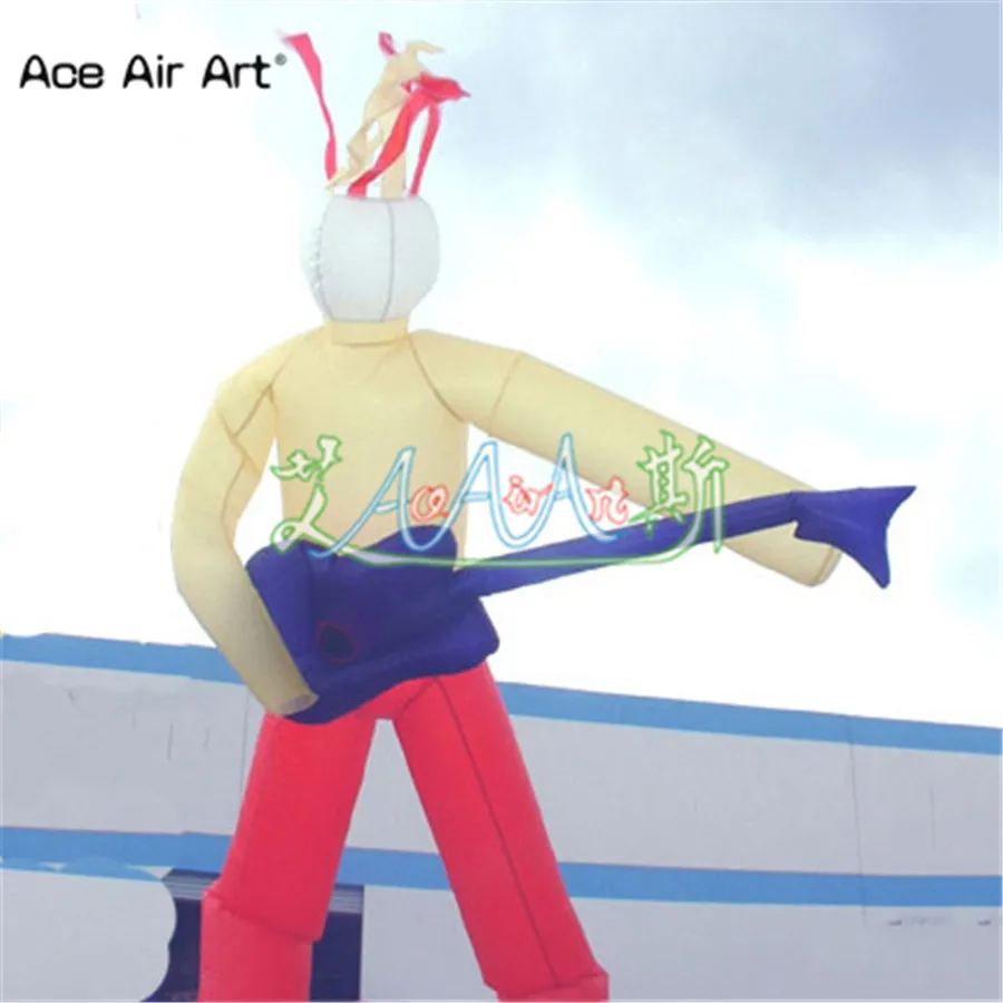 Groothandel behendig ontwerp opblaasbare dubbele benen luchtdanser Sky -personages luchtgitaristers vliegtuigen met armen zwaaien voor advertenties