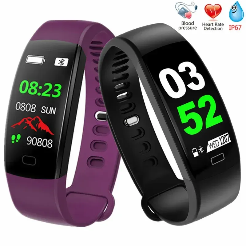 Braccialetti F64 Smart Bracciale Fitness Tracker Monitoraggio della frequenza cardiaca della pressione sanguigna con contacciatore per contaffio