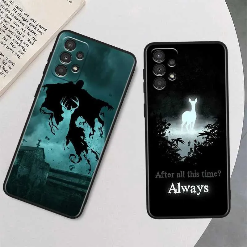 Zbudowniki telefonu komórkowego Art Cool Harries Wand Potters dla Samsung A73 A72 A54 A53 A52S A34 A33 A32 A24 A23 A22 A14 A13 A03S A02S Black Soft Telefon Case Y240423