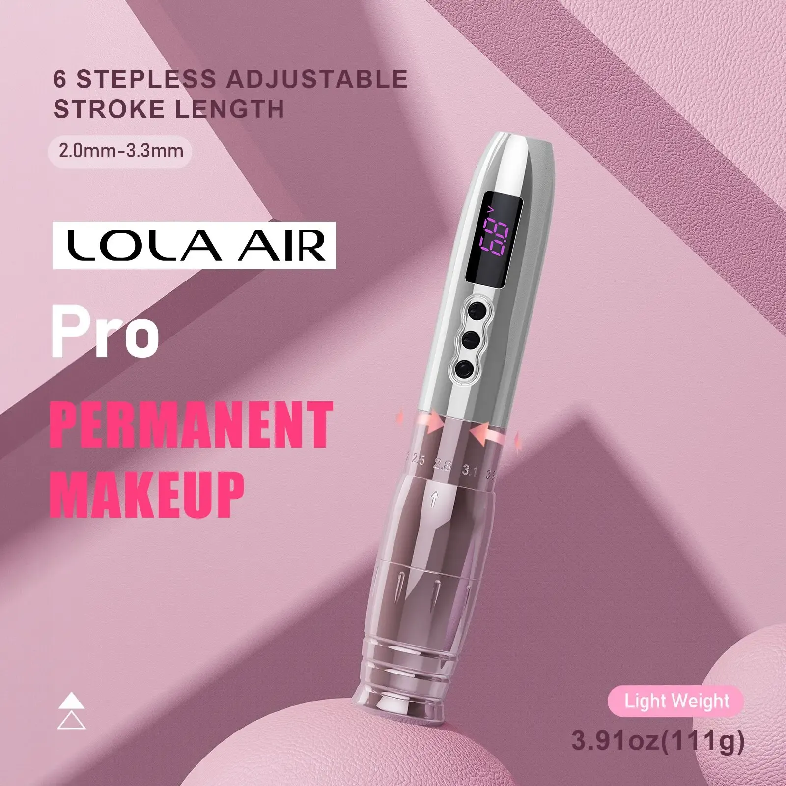 Machine EZ Lola Air Pro sans fil de maquillage permanent tatouage stylo machine 1000mAh Battery Strokes sans PMU SMP Tattoo Needles