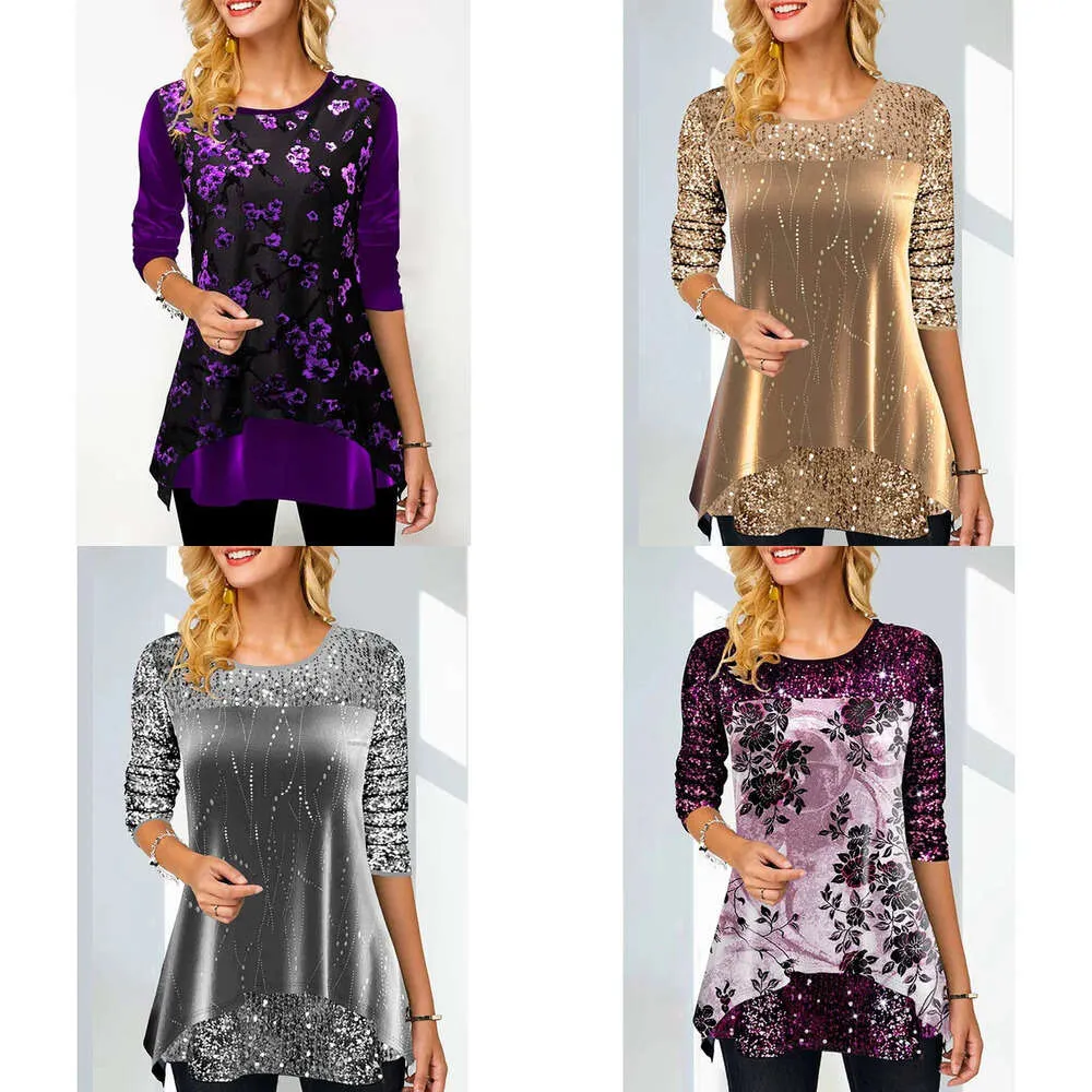 Spring Early Elegant Women S Floral Print Long Sleeve Tees Tshirts Ladies Casual Streewear O Neck Fashion T Shirts Clothing 220728 leeve treewear hirts