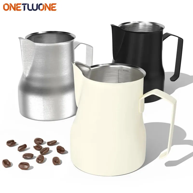 350/500 ml roestvrijstalen melkschuim pitcher koffiebarista frother pitcher espresso stomende frother latte cup melkkruik 240410