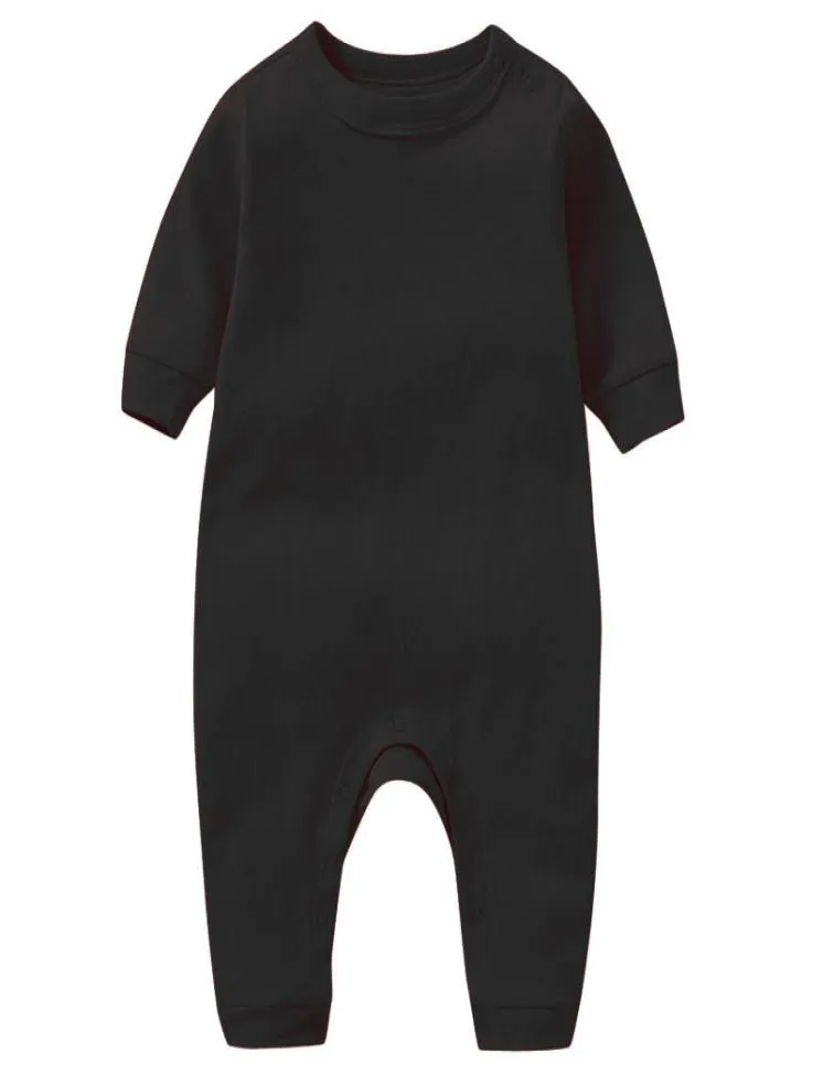 Nyfödda baby jumpsuits spädbarn fasta färger romar barn långärmad onesies pojkar kläder 365 j26607240