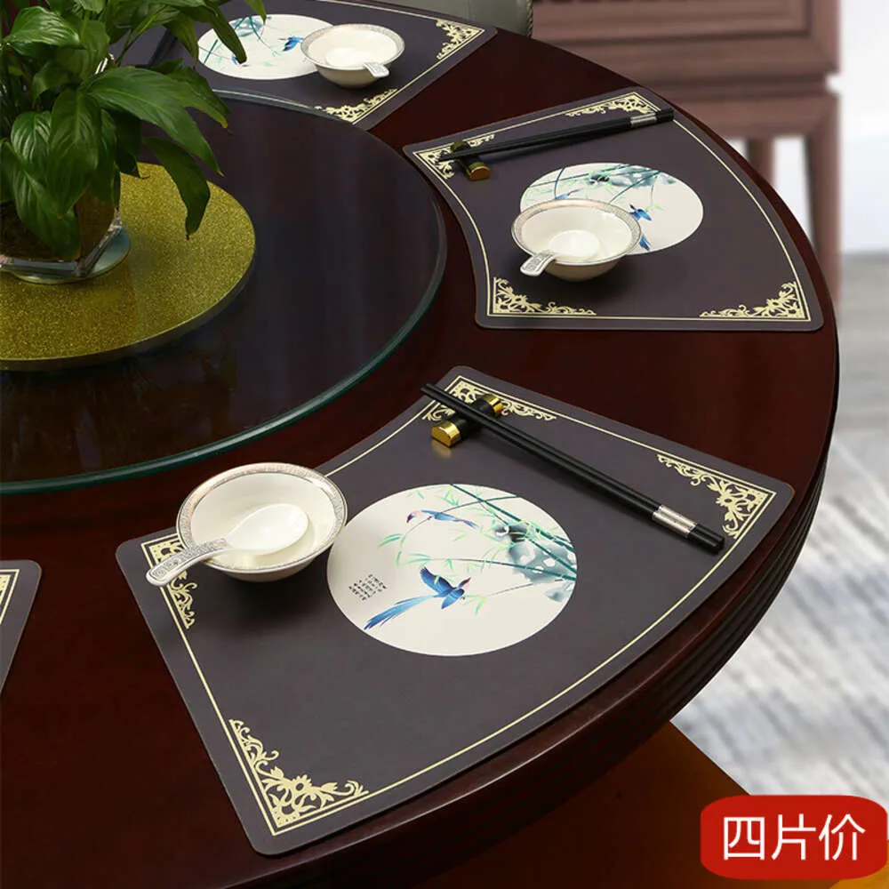 Chinese Style Hotel Round Table Fan-shaped Dining Mat Commercial Seating Light Luxury High-end Feeling Separated From Tonglai