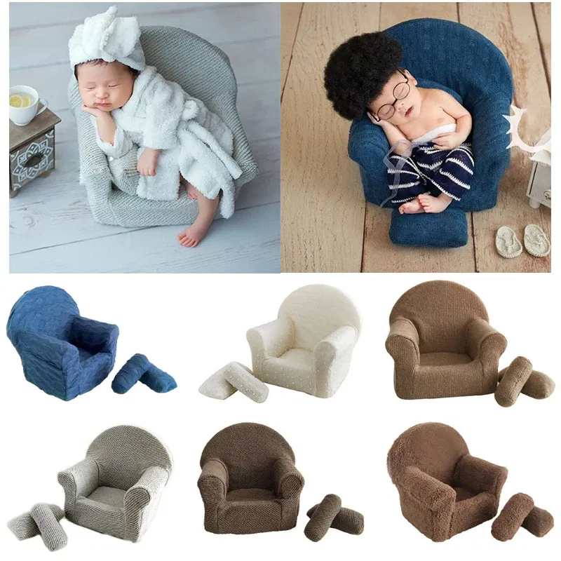 Kissen 3 PCs/Set Neugeborenes Baby posieren Mini -Sofa Armstuhl Kissen Säuglingsfotografie -Requisite