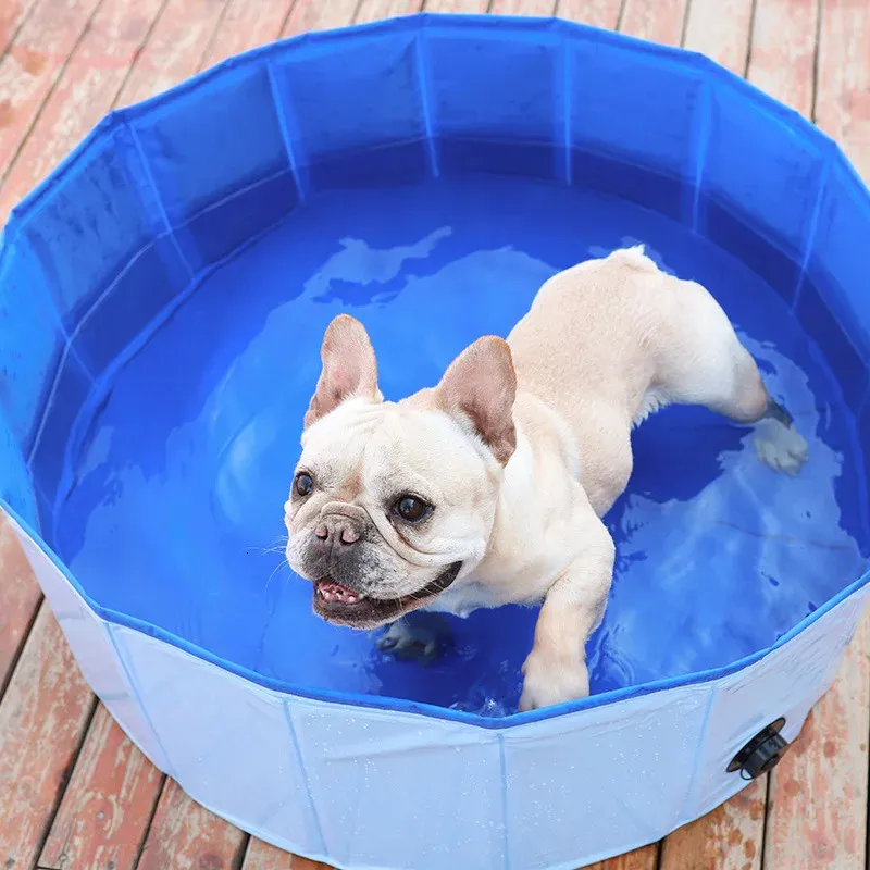 80*30 см для собачьего бассейна 1pc складной собачий бассейн для питомца для плавания ванна ванна ванна с открытым крытым бассейном для собак для собак кошки дети 240419