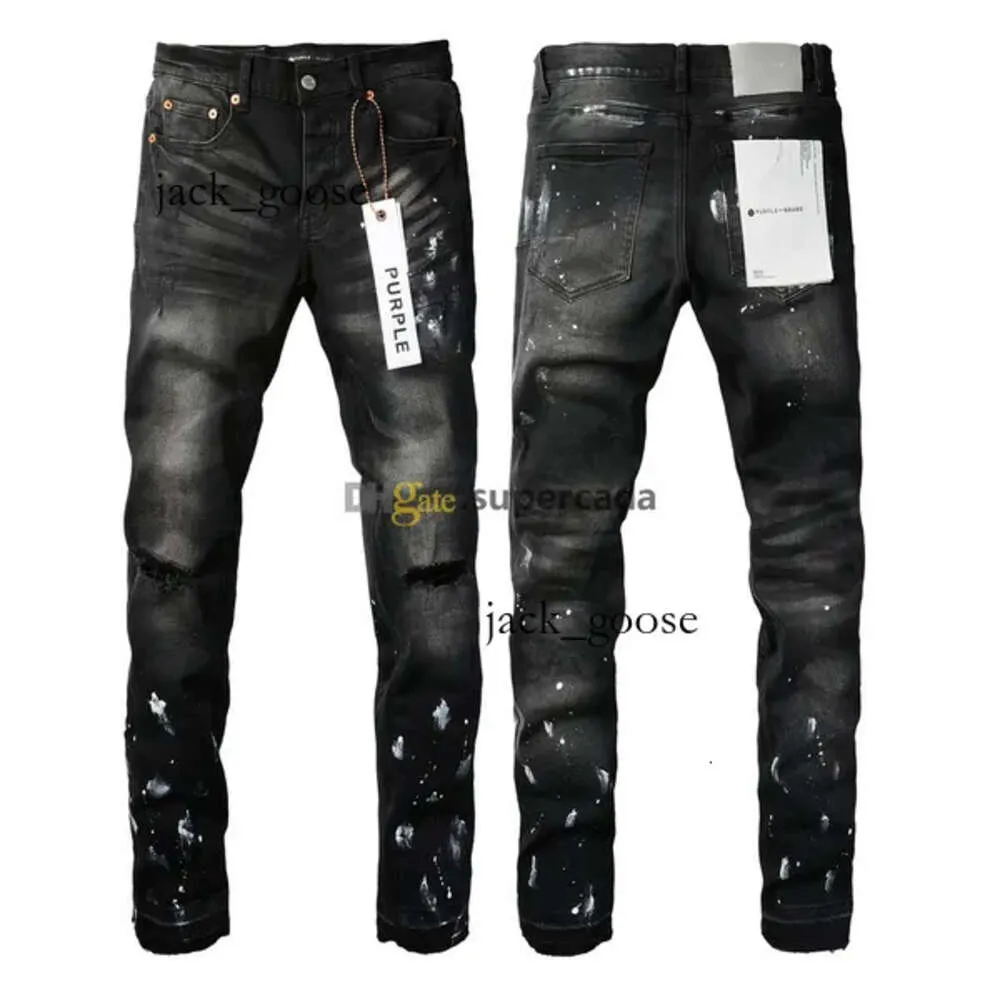 Jean pourpre concepteur jeans hommes pantalon de trous hip hop vintage luxe punk dot motif mens pantalon violet rétro jeans de marque violette 323