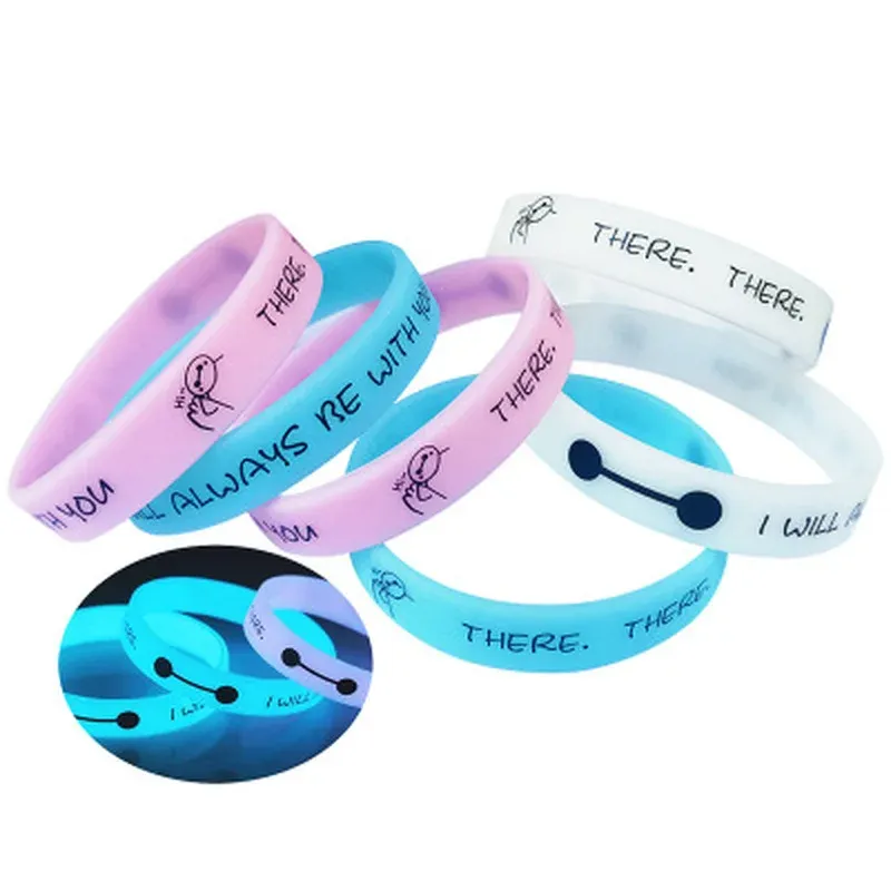 Bracelets 1 Pair Silicone Bracelets Rubber Sweat Band Luminous Wristbands Men Women Rubber Shine Bangles Glow In The Dark Wristbands