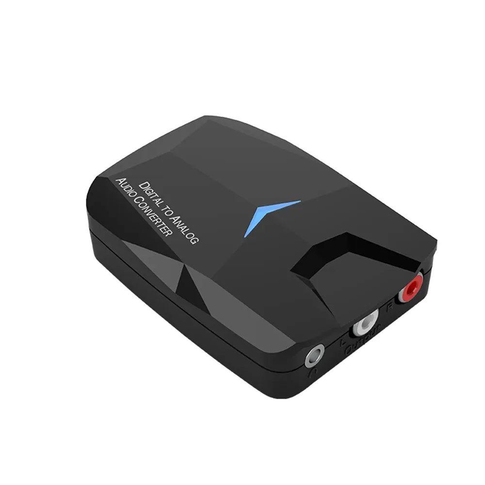 Converter BluetoothCompatible 5.0 Mottagare Digital till analog ljudkonverterare Adapter Digital SPDIF Optical Coax Toslink till 3,5 mm aux RCA