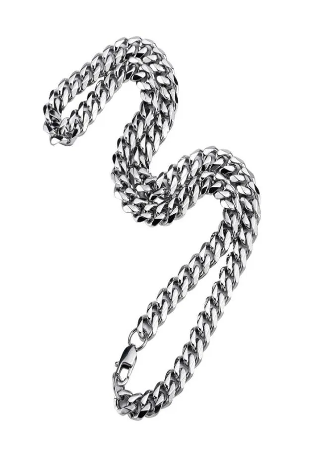 Hommes à la mode Colliers de chaîne de liaison Iced Out Hip Hop Bijoux 19inch 21 pouces Fashion Inoxydd Steel Silver Miami Cuban Chains For Mens 4876353