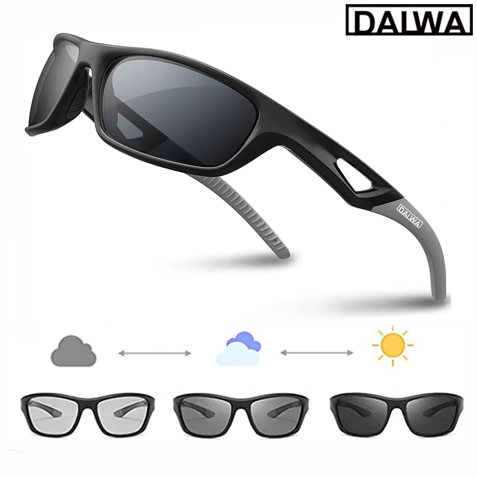 Accessori Dalwa Occhiali da sole pesca fotochromica polarizzati da guida maschili maschio Sun occhiali da sole Escursioni classiche Uv400 Eyewear Uv400