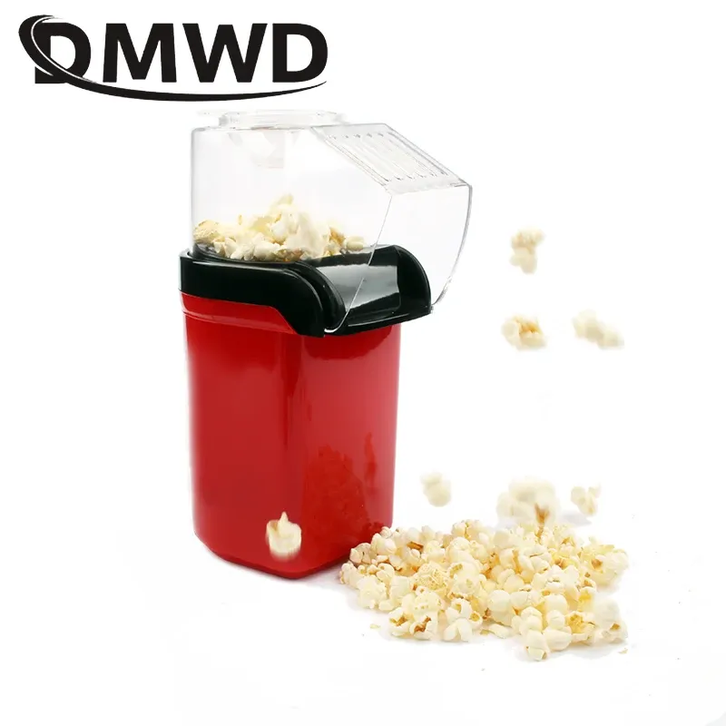 Tillverkare DMWD Electric Corn Popcorn Maker Hushållen Automatisk mini Hot Air Popcorn Making Machine Diy Corn Popper Children Gift 110V 220V