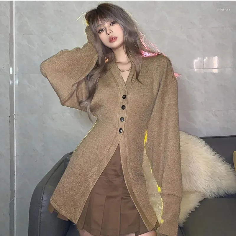 Damskie dzianiny mexzt podstawowe kurtki kobiety koreański płaszcz polarny jesienne zima vintage stałe kieszenie na luźne, ciepłe wełniane odzież wierzchnią