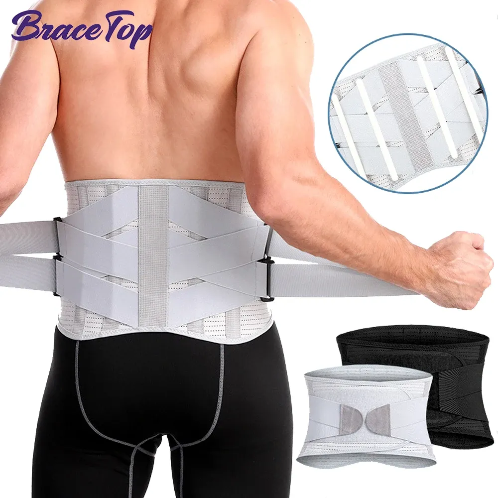 パッドブラセットトップスポーツバックサポート腰のブレースは腰痛のための背中の痛み緩和腰椎サポートベルトを提供