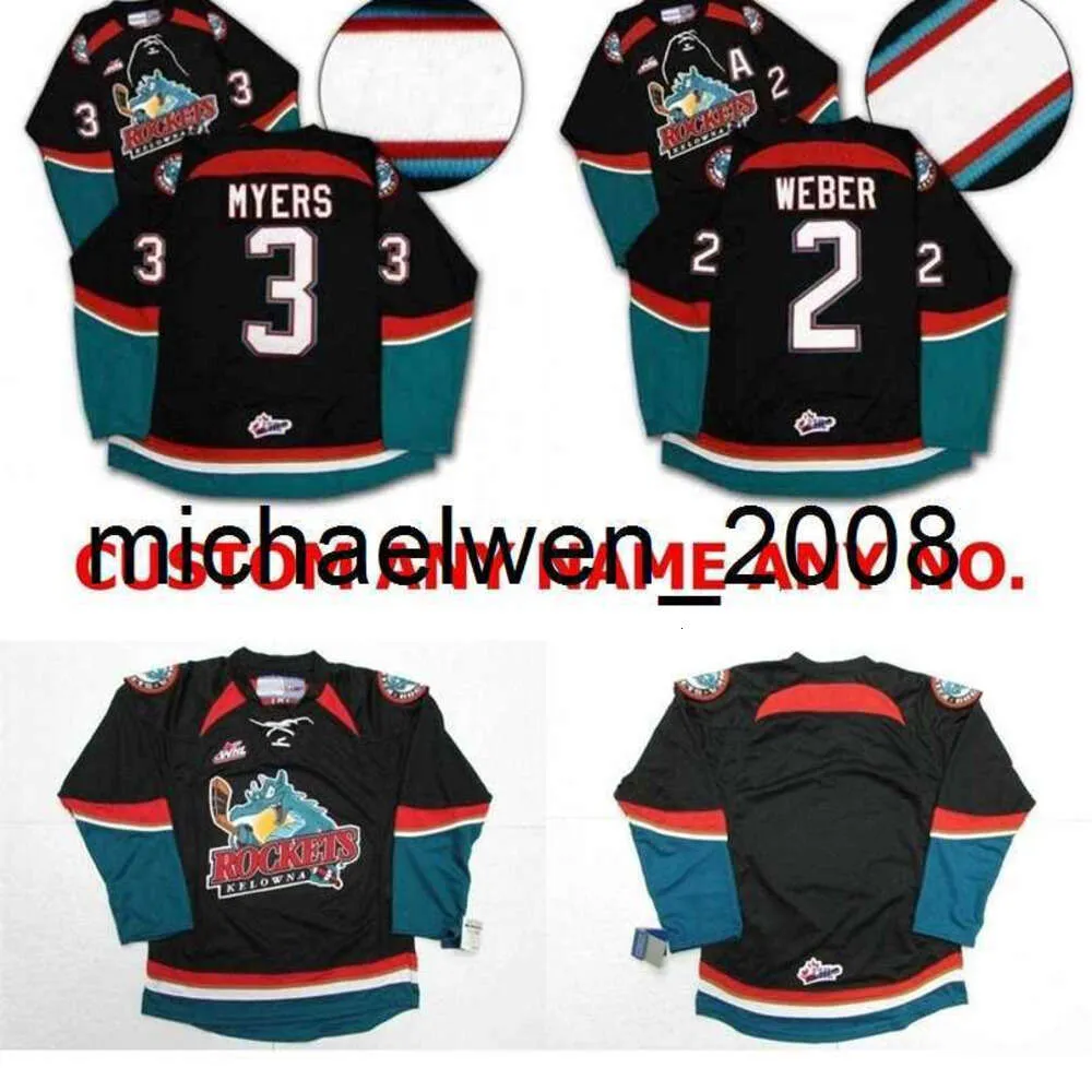 Kob Weng Mens Womens Kids Whl Kelowna Rockets 2 Shea Weber 3 Myers Embroidery Custom Любое название № хоккейные майки ворот