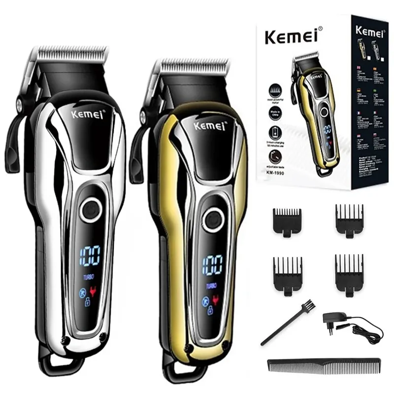 Clippers Kemei KM1990 Hoogwaardige professionele elektrische haar Clipper voor salon Men Trimmer Barber Hair Clipper Men's Electric Shaver