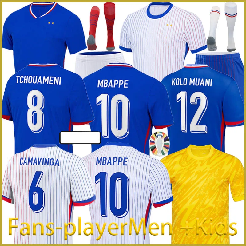 2024新しいフランスのClu Giroud Full Sets Benzema Kids Kit women Men Football Shirt Mbappe Griezmann Saliba Pavard Kante Maillot De Equipe Maillots Soccer Jerseys GD