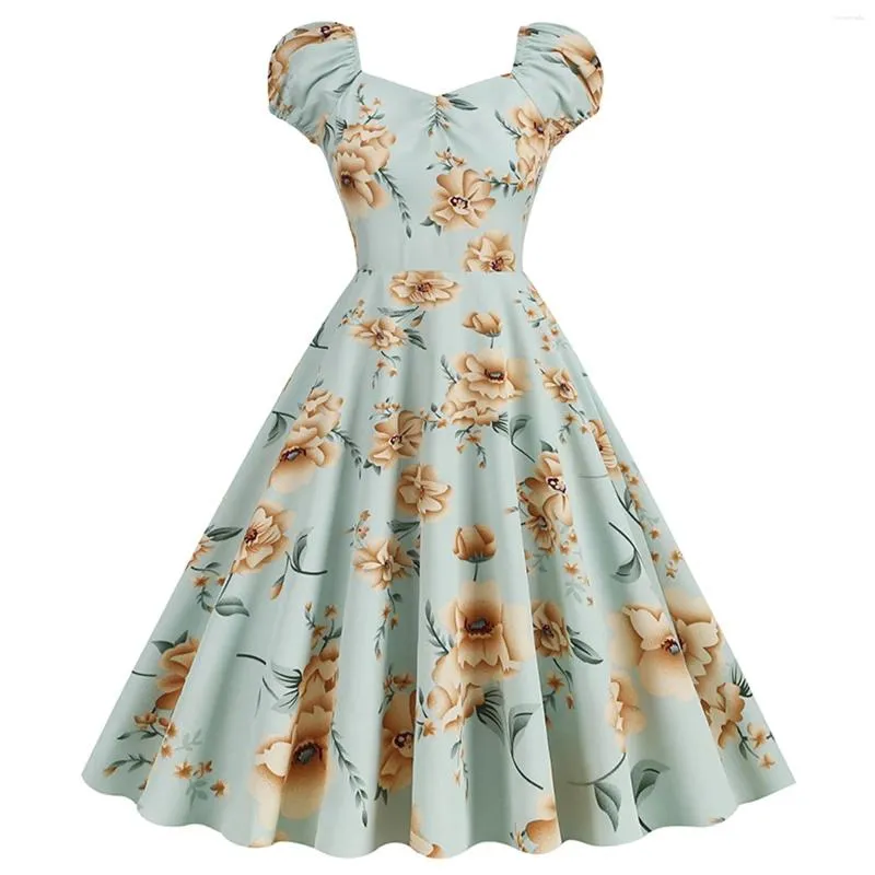 Casual Dresses Fashion Summer Ladies Spring Printed Waist Flower Retro  Elegant Vestidos De Fiesta from Dhgate Basic & Casual Dresses - price 25.13