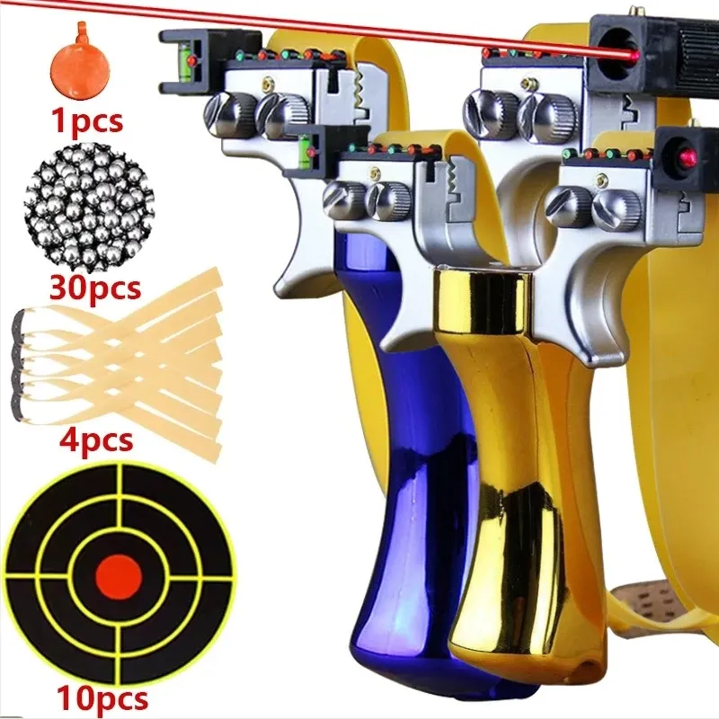 Escopos poderosos Atualização de sligshot para parafuso duplo Pressione Fast Press Frea de borracha Slingshot Catapulta de caça ao ar livre com esteira